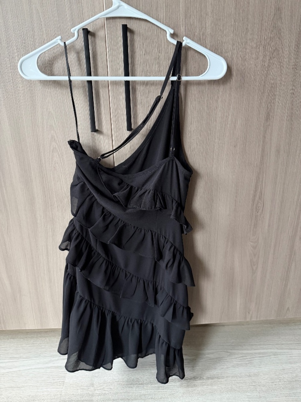 One Shoulder Ruffle Detail Mini Dress - Picture 3 of 6